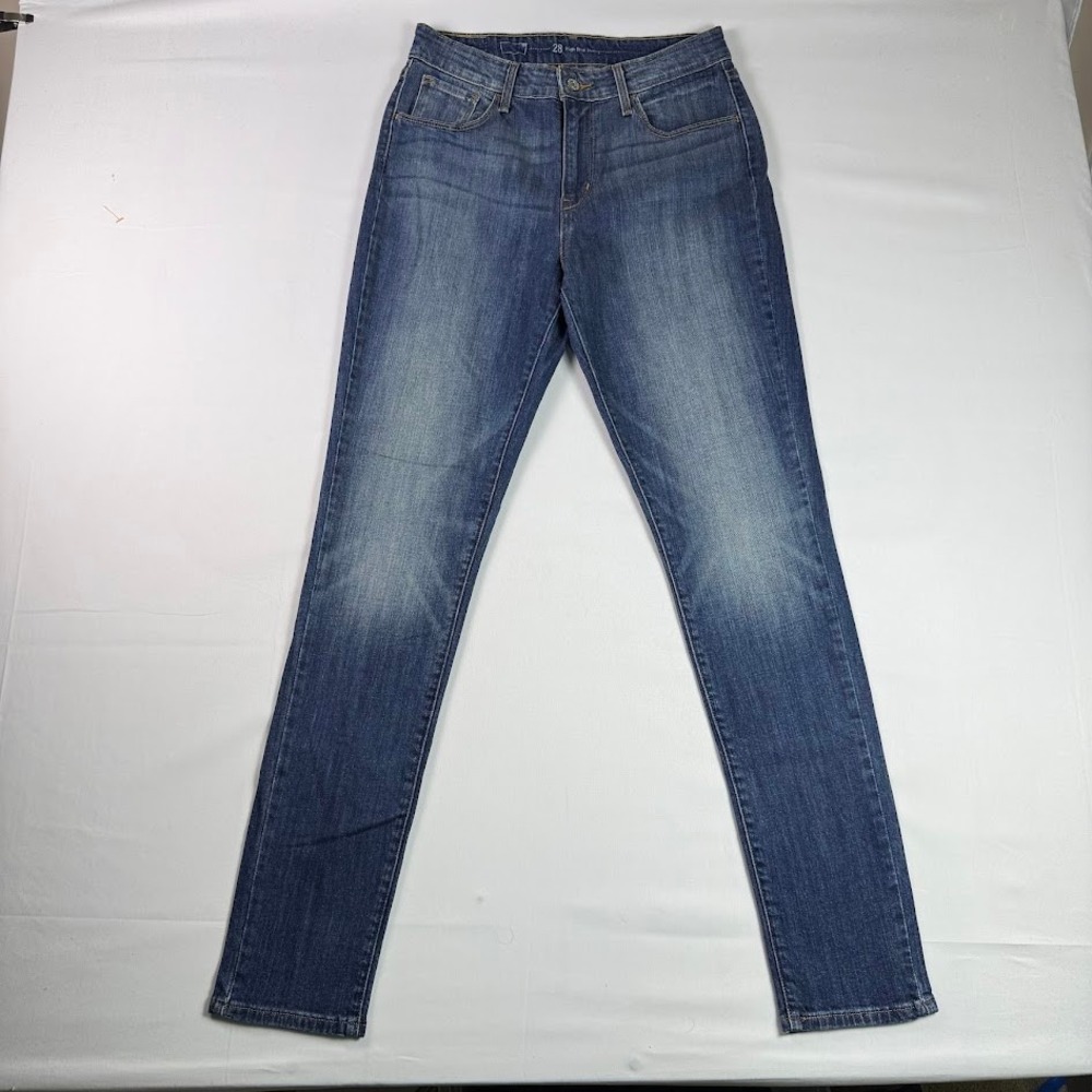 Levis High Rise Skinny Jeans Womens 28 Blue Stretch Denim Pants Medium Wash